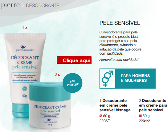 Leve 2 Desodorantes Creme Pele Sensível 50g-PierreAlexander